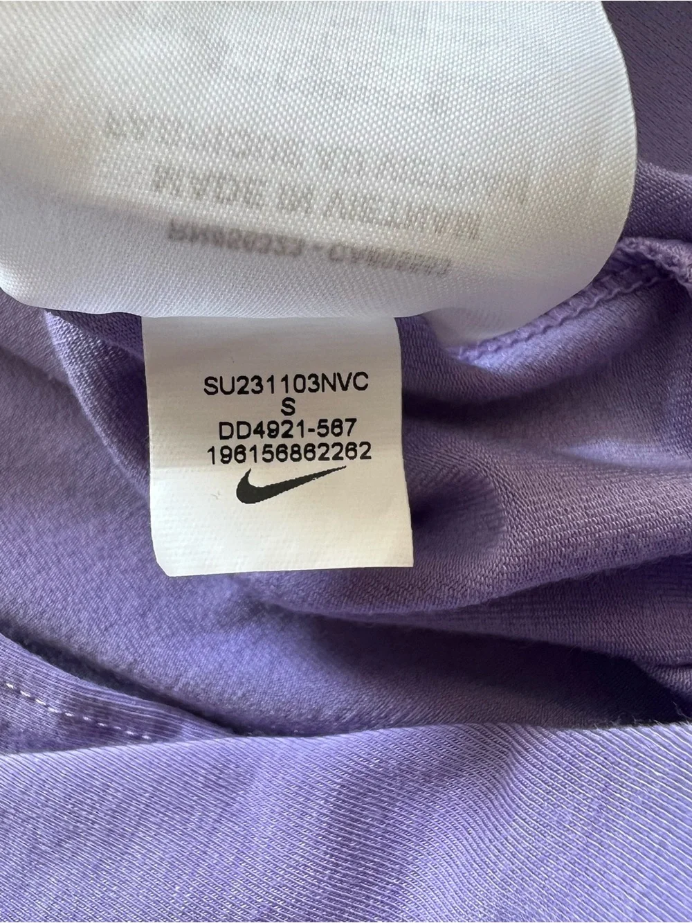 Nike Lavender Short Sleeve Faux Wrap Cropped Crew Tee